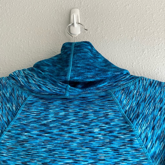 Athleta Tranquillity Space dye Cowl Neck Athletic Thumb Hole Pullover Sweater - Picture 9 of 9